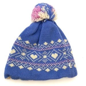 Smiley Women's Nordic Fair Isle Pom Pom Beanie